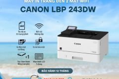 Máy in laser trắng đen Canon LBP 243dw in 2 mặt, in wifi tiện lợi