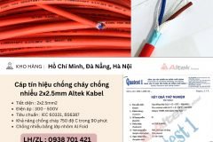 Cáp tín hiệu chống cháy chống nhiễu 2x2.5mm Altek Kabel Đà Nẵng, Hà Nội, Hồ Chí