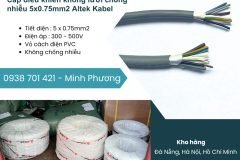 Cáp điều khiển không lưới chống nhiễu 5x0.75mm2 Altek Kabel Bình Định, Quảng Trị