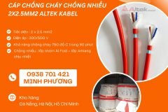 Cáp điện chống cháy chống nhiễu 2 lõi 2.5mm2 phân phối Đà Nẵng, Gia Lai, Hà Nội