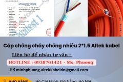 Cáp chống cháy chống nhiễu 2*1.5mm LSZH Altek Kabel