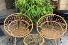 Bàn ghế cafe mây nhựa ban công