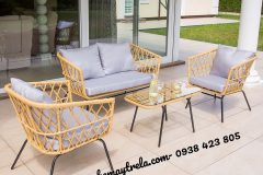 Bàn ghế sofa sân thượng mây nhựa