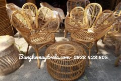 Bàn ghế mây tự nhiên uống trà phòng ngủ
