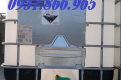 Bồn IBC có khung thép, thùng nhựa màu trắng 1000l, tack nhựa cũ, tank I