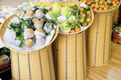 Xưởng sản xuất sọt mây trưng bày trái cây siêu thị