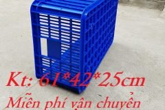 Rổ nhựa chữ nhật công nghiệp, sọt cao 25 đựng rau củ, sọt đựng hải sa