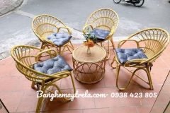 Ghế mây đơn nhỏ đuôi công