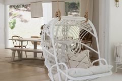 Ghế xích đu đôi treo trần nhà mây tự nhiên
