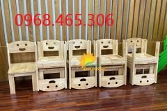 Bàn gỗ  gập chân mầm non, bàn mặt gỗ gập chân mầm non