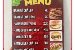 in menu các loại chất lượng