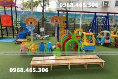 Xe chòi chân trẻ em, bập bênh mầm non nhập khẩu, trụ bóng rổ mầm non