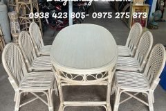 Bàn ghế ăn mây tre