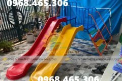 Cầu trượt trẻ em 2 máng trượt, cầu trượt đôi trẻ em