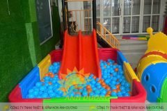 Nhà banh nhựa trẻ em, nhà bóng nhựa hình vuông cho bé