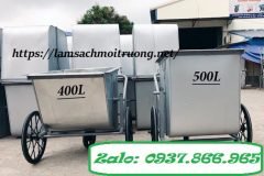 Giá tốt xe gom rác, xe rác inoi 500l có nắp, xe đẩy rác, xe gom rác tha