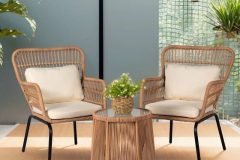Bàn ghế mây nhựa ban công- Bàn ghế giả mây