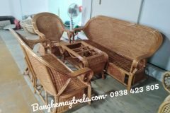 Sofa salon mây đan kín