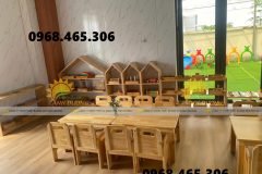Bàn chữ nhật gỗ mầm non, bàn gỗ mầm non chất lượng cao