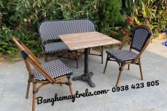 Bàn ghế nhựa giả mây sân vườn