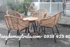 Bàn ghế mây nhựa cho quán cafe