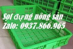 Sóng nhựa hở nguyên sinh, sọt nhựa đựng rau củ, sọt nhựa cao 10, phân p