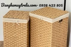 Giỏ vuông đựng đồ nhựa giả mây