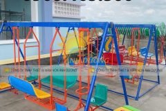 Xích đu trẻ em 3 chỗ ngồi hình con vật , xích đu sắt cho bé mầm