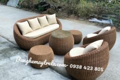 Bàn ghế sofa sò mây nhựa