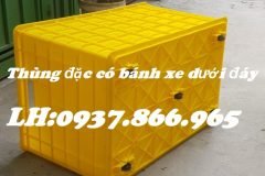 Thùng dung tích lớn có bánh xe, thùng nhựa, thùng nguyên sinh 5 bánh xe