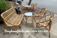 Bàn ghế sò mây tự nhiên nhỏ gọn giá rẻ