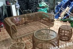Bàn ghế sofa tổ yến mây nhựa phòng khách