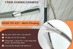 Cáp tín hiệu chống nhiễu 1 Pair 20AWG/20AWGS – Hàng sẵn kho, giá tốt Đà Nẵng