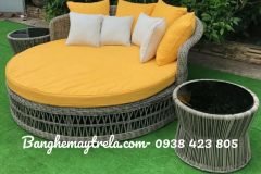 Giường tròn hồ bơi tắm nắng mây nhựa