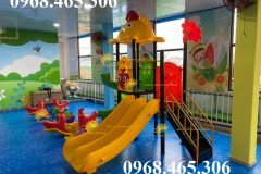 Bộ liên hoàn cầu trượt mầm non, cầu trượt máng xoắn trẻ em