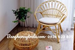 Ghế mây tự nhiên đuôi công nhỏ đọc sách
