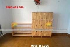 Tủ cặp balo mầm non có cửa, tủ cặp mầm non bằng gỗ
