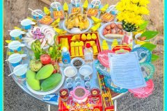 Mâm cúng động thổ đơn giản tại Cần Thơ.