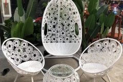 Xích đu kèm bàn ghế ban công mây nhựa