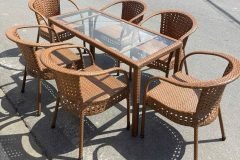 Bộ bàn ghế cafe mây nhựa giá rẻ