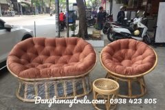 Ghế mây papasan đôi nằm thư giãn
