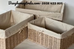 Giỏ đựng đồ chữ nhật mây tre đan