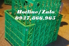 Sọt nhựa dùng trong các nhà máy kéo hàng, sọt 8 bánh xe, sọt nhựa ke
