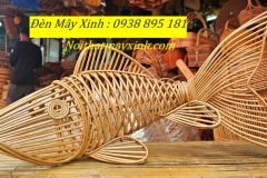 Đèn mây hình cá ,đèn decor hình cá,đèn handmade hình cá