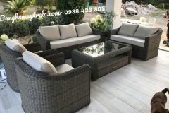 Bàn ghế sofa phòng khách mây nhựa