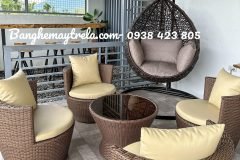 Bàn ghế mây nhựa sân thượng