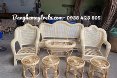 Sofa mây tự nhiên lưới mắt cáo- Bàn ghế mây tre