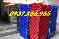 Sọt có quai xách thoáng khí, sóng nhựa hở, sọt nhựa