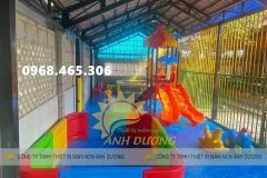 Nhà banh nhựa hình vuông, quây bóng trẻ em nhập khẩu