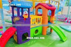 Bộ cầu trượt 2 khối nhà trẻ em nhập khẩu